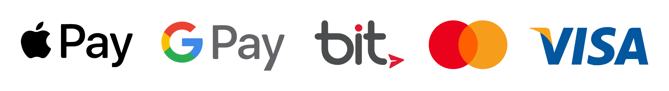 אמצעי תשלום: Apple Pay, Google Pay, bit, Mastercard, Visa
